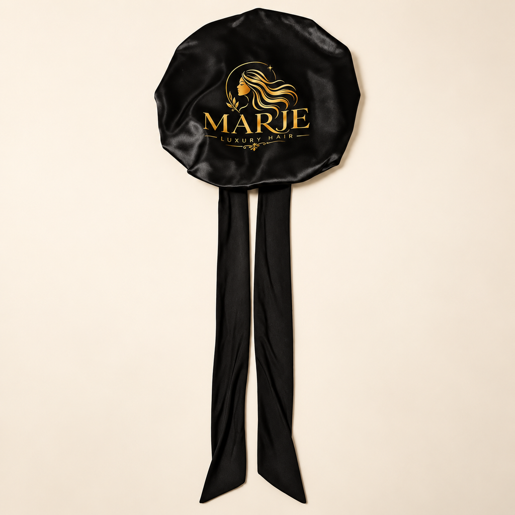 MARJE Satin Bonnet with Long Ties