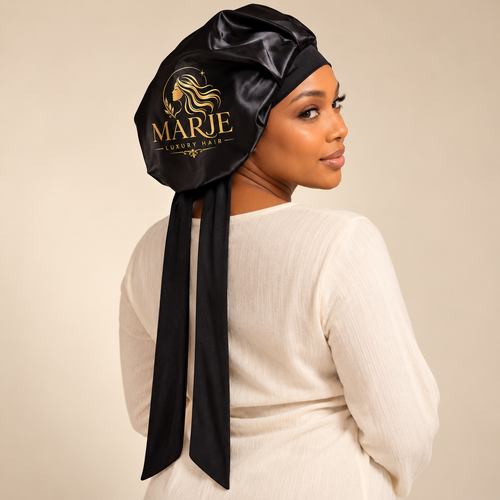 MARJE Satin Bonnet with Long Ties
